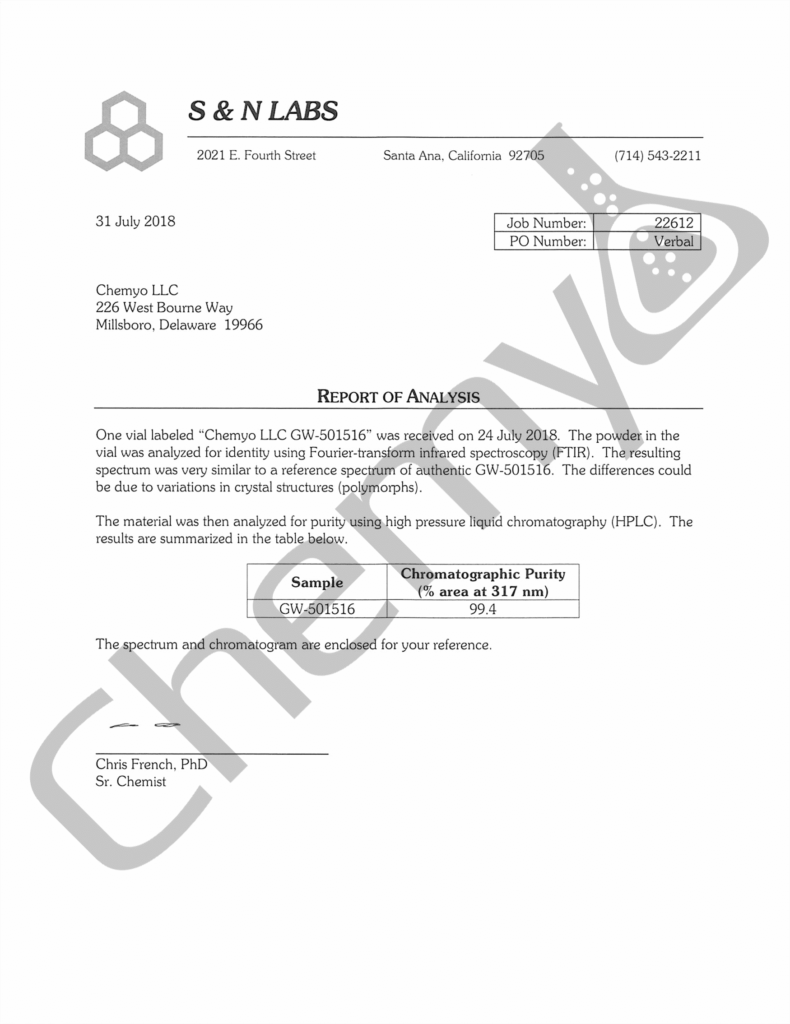 GW501516 JUL2018 COA